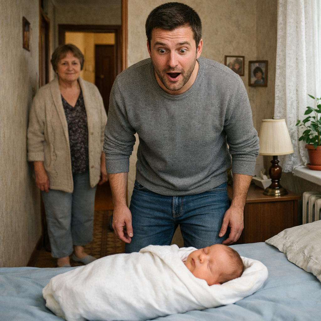 Алла поралася на кухні, коли до неї зайшов чоловік. – Мама дзвонила, щось там в неї сталося, я не зрозумів, – почав Віктор. – Я поїду подивлюся. – Звісно, коханий, – усміхнулася Алла. Через годину Віктор стояв на порозі квартири мами. – Проходь. У кімнаті тобі подарунок лежить, – з порога сказала мама. – Який ще подарунок? – здивувався чоловік, але пройшов у кімнату і застиг. На ліжку лежав малюк. – Мамо, звідки в тебе дитина, – вигукнув Віктор. – А це твій син, – спокійно сказала жінка. – Як син? – Віктор здивовано дивився на маму, нічого не розуміючи