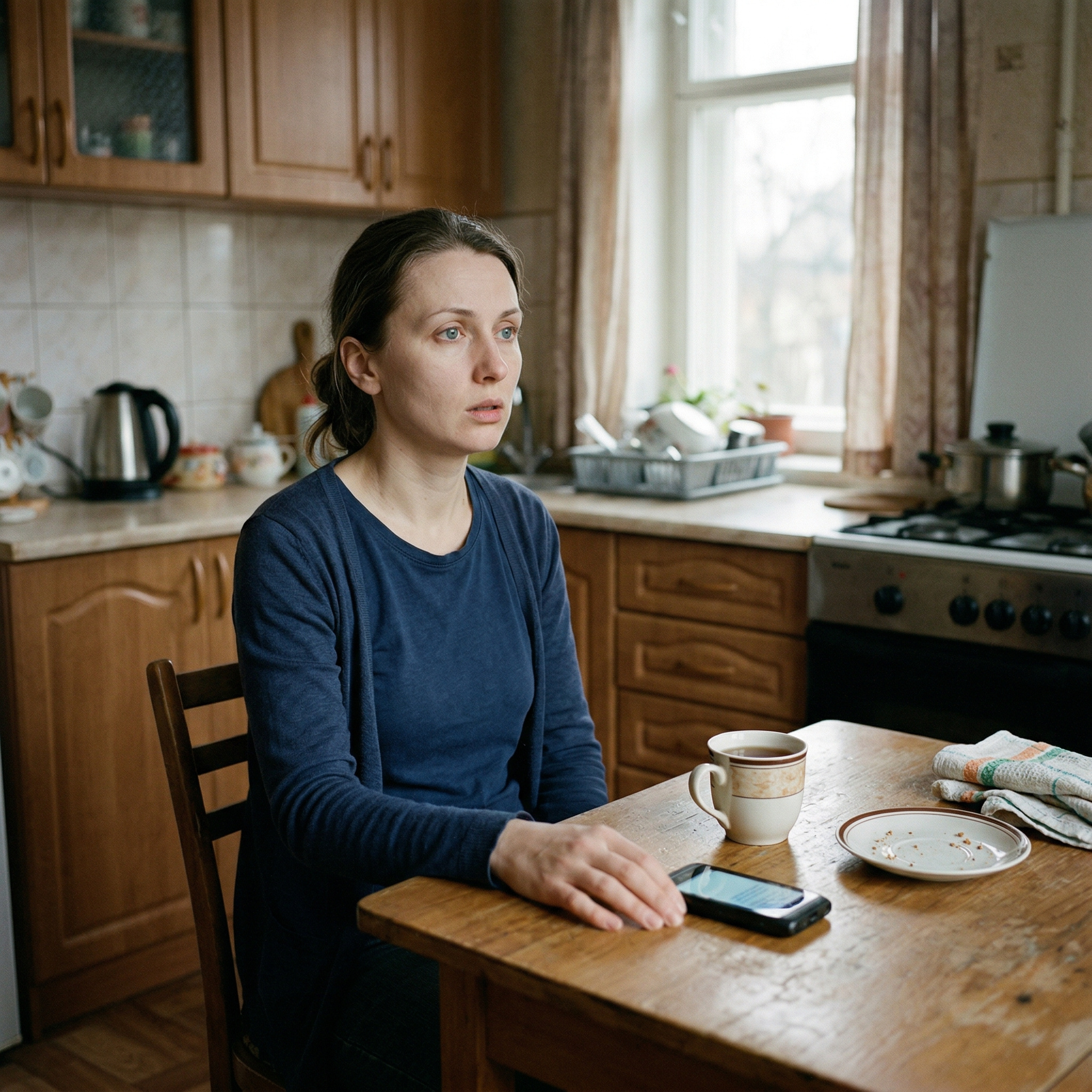 «Зайчику, я сьогодні затримаюся, у дружини мігрень, буду її лікувати, тож у нас все залишається в силі на завтра». Ольга перечитала повідомлення двічі. Потім тричі. Номер чоловіка. Текст — явно не їй. Мабуть, Вадим у поспіху переплутав чати, а може, всесвіт просто вирішив, що з неї вистачить. «Зайчику». Вадим ніколи не називав її «Зайчиком». Вона була «Оля», «Мама» (коли говорили про дітей), іноді «Оленька», якщо йому щось було потрібно. А тут — Зайчику. І про мігрень, якої у неї ніколи не було. Вона поклала телефон на кухонний стіл…