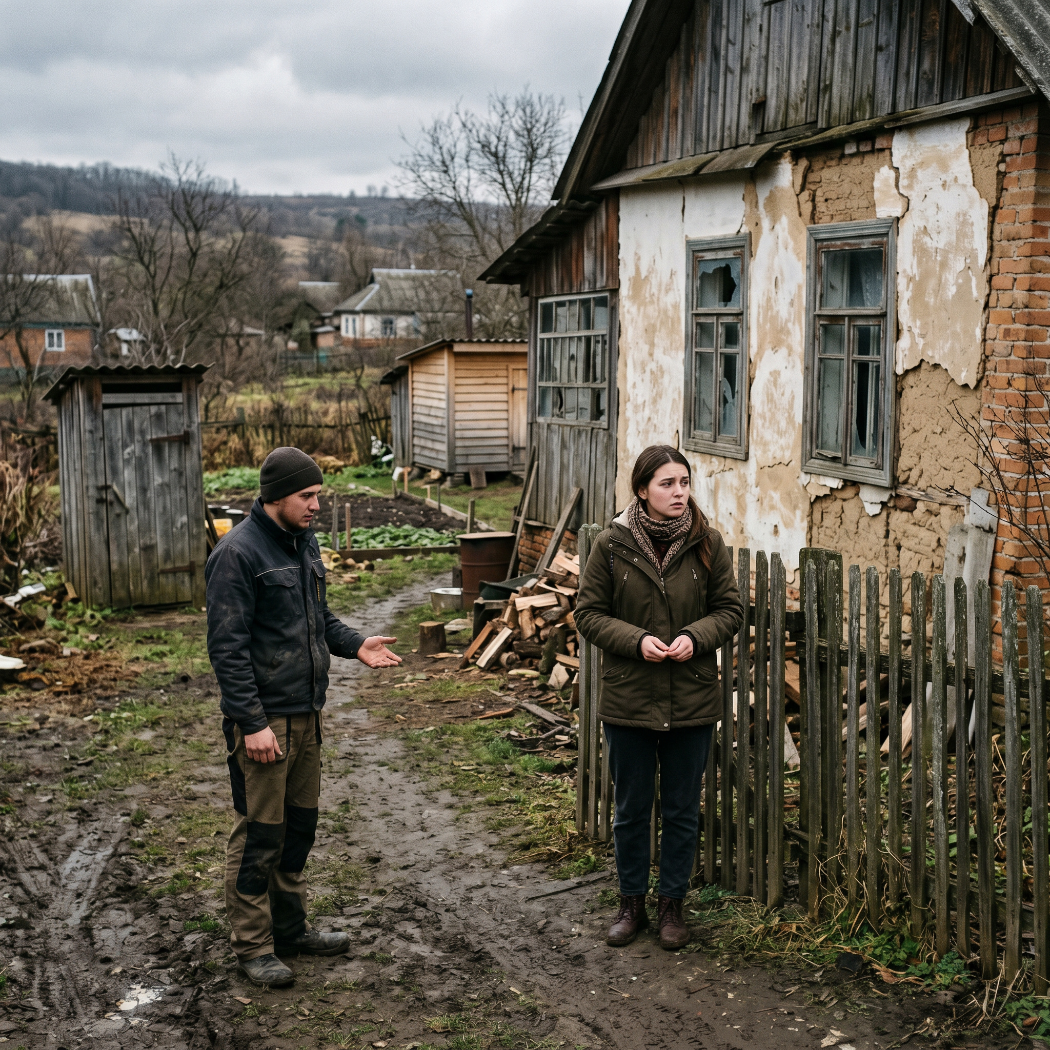 Далі він мене привів у старий будинок, де ми мали жити. Він був напівзруйнованим, туалет був надворі, а ванна – це у них лазня. Моя мрія про ароматну каву на ґанку одразу зруйнувалась.