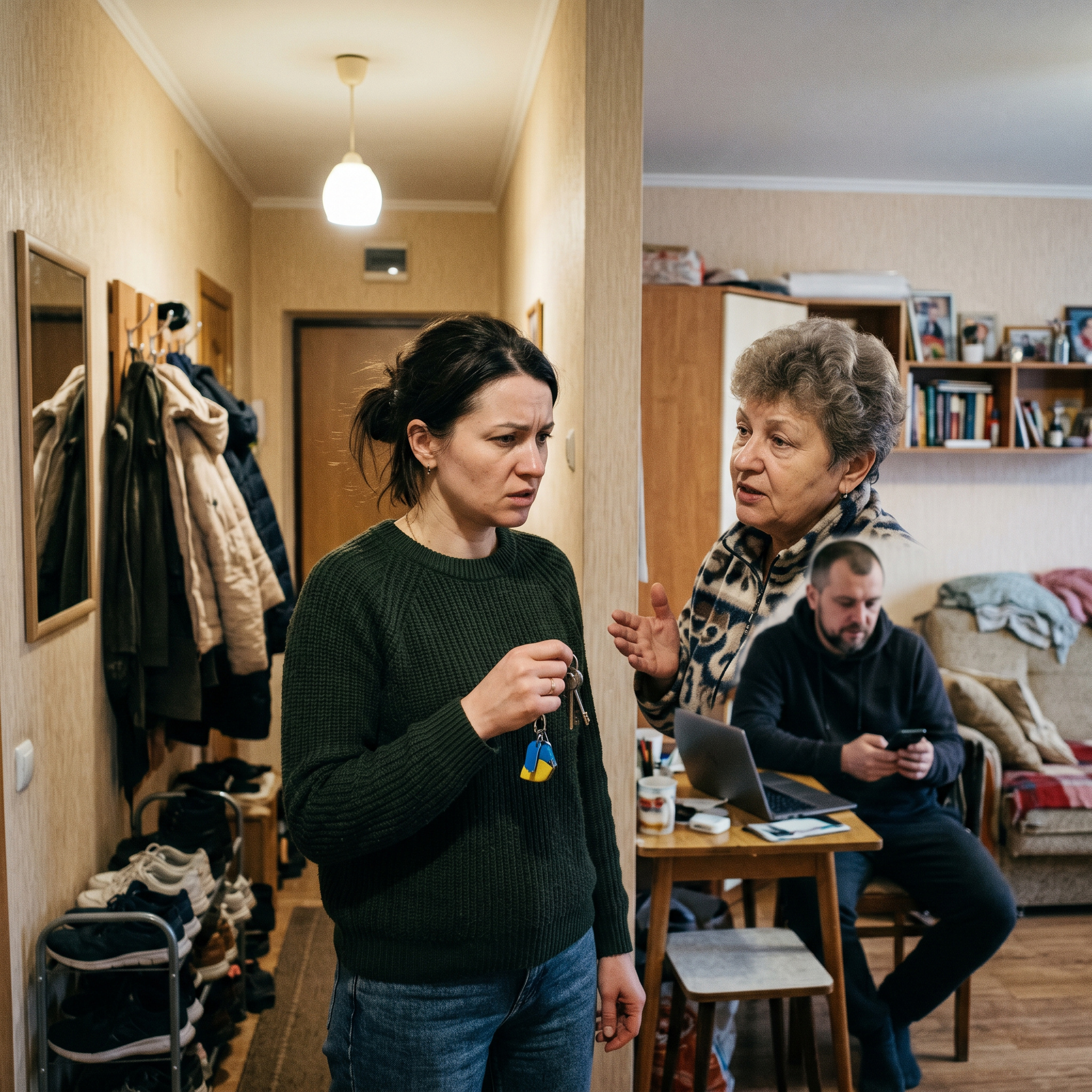 Мама каже діло, Олено, — озвався Максим, нарешті відірвавшись від екрана, але лише на мить. — Нехай у неї лежить запасний комплект. Раптом сусіди закличуть або замок заклинить? Тобі шкода, чи що? Це ж мама, вона не стороння людина. Олена відчула, як усередині все стиснулося. Це було відчуття дрібного піску в черевиках — начебто й не критично, але кожен крок приносить дискомфорт. Сперечатися з чоловіком, коли йшлося про його матір, було марною справою. Для Максима Марія Степанівна була непогрішним авторитетом, а її втручання в їхнє життя він називав «сімейною підтримкою». — Добре, Маріє Степанівно, — Олена встала, підійшла до сумки й дістала ключі. Вона повільно відчепила дублікат, відчуваючи дивне небажання випускати його з рук. — Але дуже прошу: не заходьте туди без нагальної потреби. Там зараз безлад, ремонтні матеріали розкладені, все в пилу. Я сама планую там усе розібрати, як тільки з’явиться вільний час. Свекруха швиденько підхопила ключі зі столу, ніби боялася, що невістка передумає. Вона задоволено сховала їх у глибоку кишеню свого в’язаного кардигана і вперше за вечір щиро посміхнулася