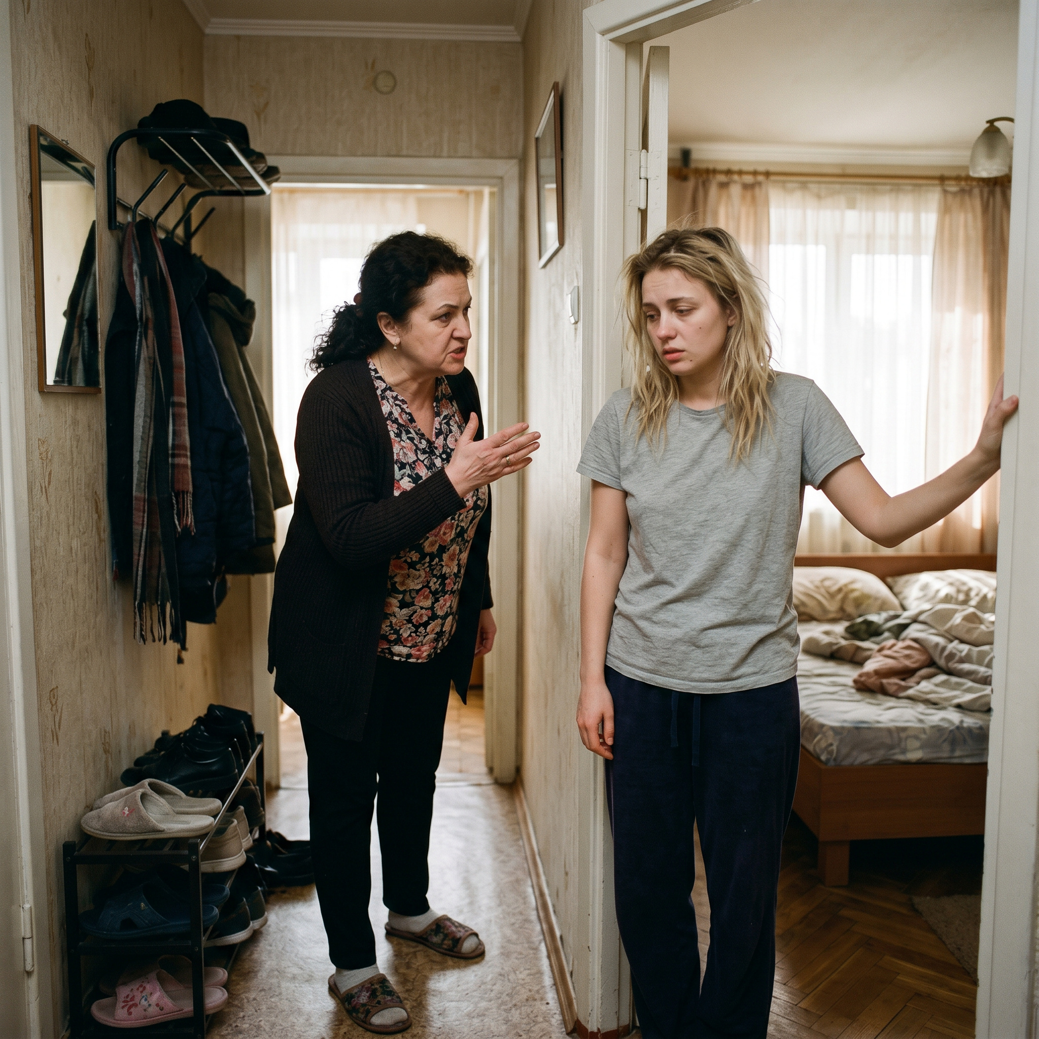Поліно! Ти що, досі в ліжку? — свекруха увірвалася в квартиру. — Совість май, сонце вже на пів неба! — Доброго ранку, Тамаро Степанівно. Сталося щось термінове? Навіщо ви так рано, та ще й без дзвінка? — Сталося, люба моя, сталося. Сідай, нам треба поговорити серйозно. І тільки давай одразу домовимося: без оцих твоїх істерик. Будемо вирішувати все як дорослі люди, по-сімейному. Поліна відчула, як усередині все стиснулося. — Ну, я вас слухаю. Що там за новина, яка не могла почекати до обіду? Свекруха нарешті випалила: — Люба, донька моєї найкращої подруги Олени, чекає дитину. Від мого Андрійка, чоловіка твого. У вітальні повисла тиша. — Від Андрія? — її голос звучав дивно. — Ви в цьому впевнені? Може, це якась помилка? — Ой, Поліно, не будь наївною! — сплеснула руками свекруха. — Оленка мені все розповіла. Люба сама зізналася. Вони вже сім місяців зустрічаються. Андрійко бідний мені весь цей час скаржився. Казав, що ви з ним давно живете як сусіди. А чоловікові ж потрібно тепло, натхнення! Поліна відчула, як гіркота підступає до горла. — І що ж ви пропонуєте мені зробити з цією інформацією? — запитала вона. — Я пропоную вирішити все цивілізовано, — крикнула свекруха