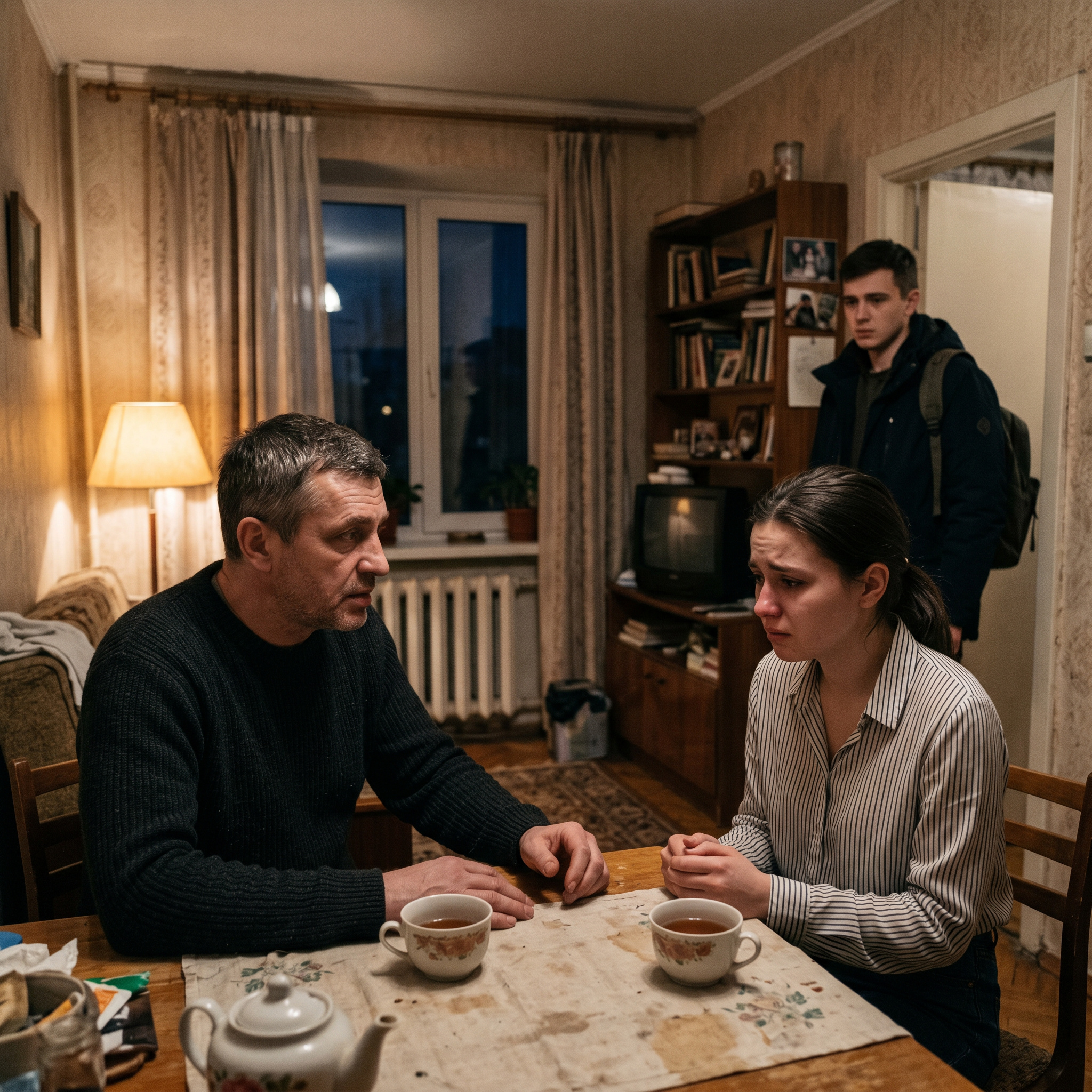 Якщо це наші гени, Олено, то ховатися — це останнє діло, — глухо мовив він. — Треба брати відповідальність. Весілля чи ні — то вже як карта ляже, але дитина не має бути «нічиєю». Ми ж не чужі люди, ми українці, у нас рід — це все. Коли Павло повернувся додому, атмосфера в квартирі була такою напруженою, що повітря здавалося густим. — Павле, сядь, — коротко кинув Микола. — Матері сьогодні дзвонили з пологового. Хто така Настя? Син завмер. Він навіть не встиг зняти кросівки. Його обличчя вмить зблідло, а погляд почав бігати по кутках, шукаючи вихід, якого не було. — Значить, все-таки подзвонила… — тихо промовив він, опускаючи голову. — Так, ми бачилися кілька разів у жовтні. Я не думав, що це щось серйозне. А коли вона сказала… мамо, тату, я ж ще вчуся! Який з мене батько? Я запропонував їй гроші