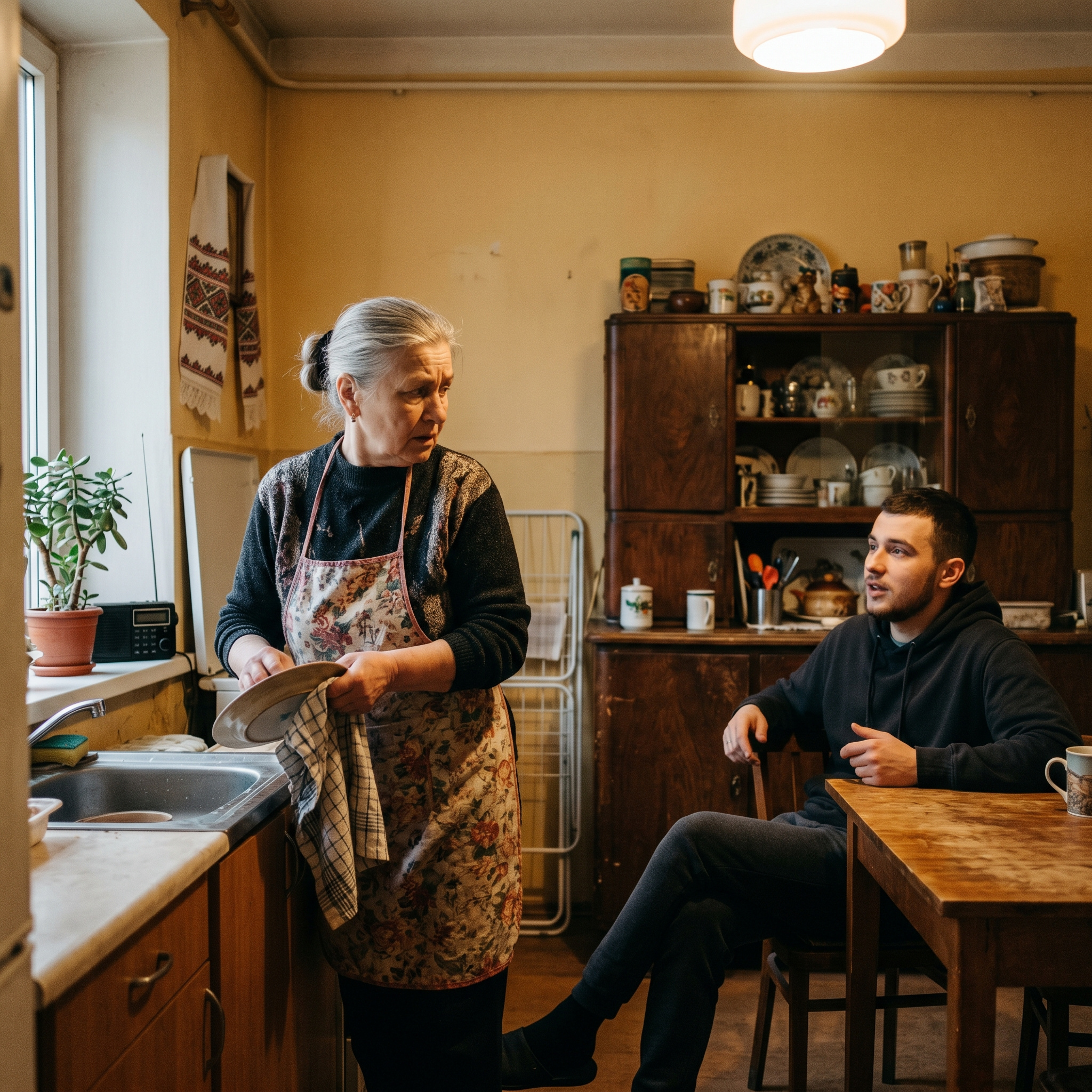 Тю, Олено, ти що, з собою цей старий сервант на той світ забереш? — ці слова племінника пролунали на моїй затишній кухні так буденно, ніби він питав про погоду, а не вирішував долю мого життя. Я ледь не випустила з рук тарілку, яку саме витирала. — Максиме, ти про що? — я нарешті знайшла голос, намагаючись вгамувати дивне хвилювання, що піднялося в грудях. — Та я про будинок твій, — продовжив він, підливаючи собі ще чаю, наче він тут уже господар. — Сама ж бачиш, Олено Степанівно, роки йдуть. Не ображайся, але ти не молодшаєш. Тобі важко тут одній. Город величезний, сад потребує догляду, дах он у кутку в сінях підтікає — Михайло покійний латав, а воно знову проситься. Хто тобі допоможе? Я відчула, як пальці самі собою почали зминати край фартуха. Його слова були дошкульні. — Я ще даю собі раду, Максиме. І сусіди допомагають, якщо щось важке треба