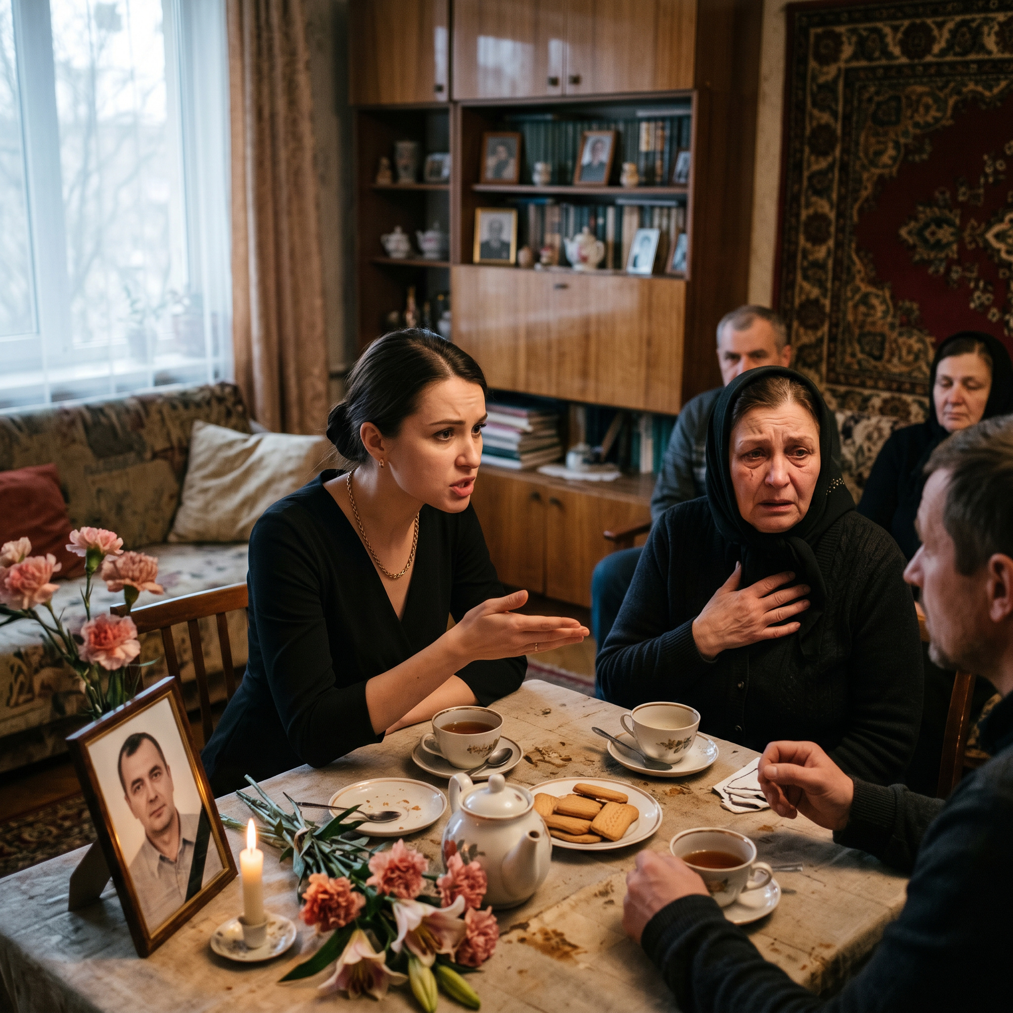 Зараз не найкращий час для таких розмов. Ще й дев’яти днів не минуло, а ми вже ділимо спадщину. – А коли буде найкращий час? – не вгавала сестра, поправляючи дорогу сукню. – У мене діти ростуть, їм потрібно десь жити, розвиватися. А ви з Романом і так непогано влаштувалися у столиці. Роман, чоловік Катерини, стояв біля дверей і зосереджено розглядав старе фото на стіні, намагаючись вдавати, що він не чує цієї розмови. Його погляд був спрямований кудись повз людей. Назар, чоловік Мар’яни, сидів за столом і мовчки гортав стару газету. Він знав свою дружину: вона терпіти не могла конфліктів, особливо в таку хвилину, але несправедливості не терпіла ще більше. – Катю, давай по суті, – озвався Назар. – Хата велика, садок доглянутий. Батьки все життя сюди вкладали. Мама завжди казала, що це місце для всієї родини. – Мама багато чого казала, – перебила Катерина. – Але саме я привозила сюди онуків на все літо. Саме мої діти бігали цим подвір’ям, поки ви займалися кар’єрою. Мар’яна відчула, як у грудях стає тісно. Вона згадала, як кожні вихідні, попри втому після робочого тижня, вони з Назаром їхали сюди. Як фарбували паркан, як садили молоді яблуні, як купували мамі ліки, про які та ніколи не просила