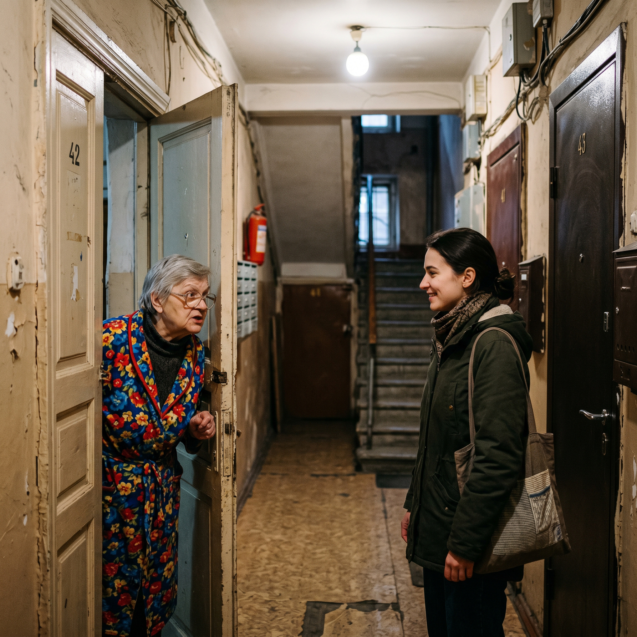 А ви до кого це, молодичко? — на порозі сусідньої квартири з’явилася маленька, але дуже енергійна жінка в яскравому халаті з великими квітами. Її очі за окулярами-лінзами вивчали Марію з професійною цікавістю спецслужб. — Доброго дня, — привітно усміхнулася Марія. — Це квартира моєї свекрухи, вона її онукові купила. От прийшла подивитися, що тут треба підлатати, ремонт плануємо. Сусідка підозріло примружилася, поправила окуляри й підійшла ближче. — Онукові, кажете? Щось занадто молода та свекруха у вас була. Тиждень тому бачила я, як вона тут з чоловіком ходила. Така фіфа губастенька, волосся біле, все носом крутила. Мовляв, стелі не такі, і під’їзд не модний, і сусіди, мабуть, старі бабці. Марія відчула, як усередині щось легенько кольнуло