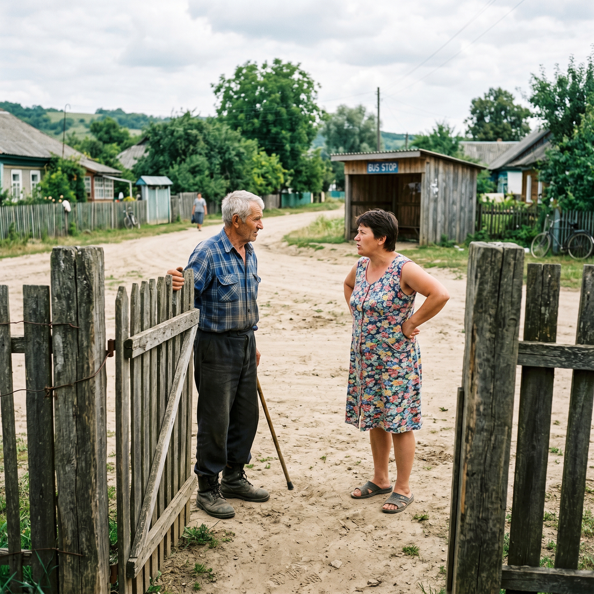 -Світлано, щось ти непривітна якась? Може, в будинок запросиш? Що ж я, все на вулиці тобі розповідати буду? -Ну, ходімо в хату. Вечеряти будеш? -Не відмовився б
