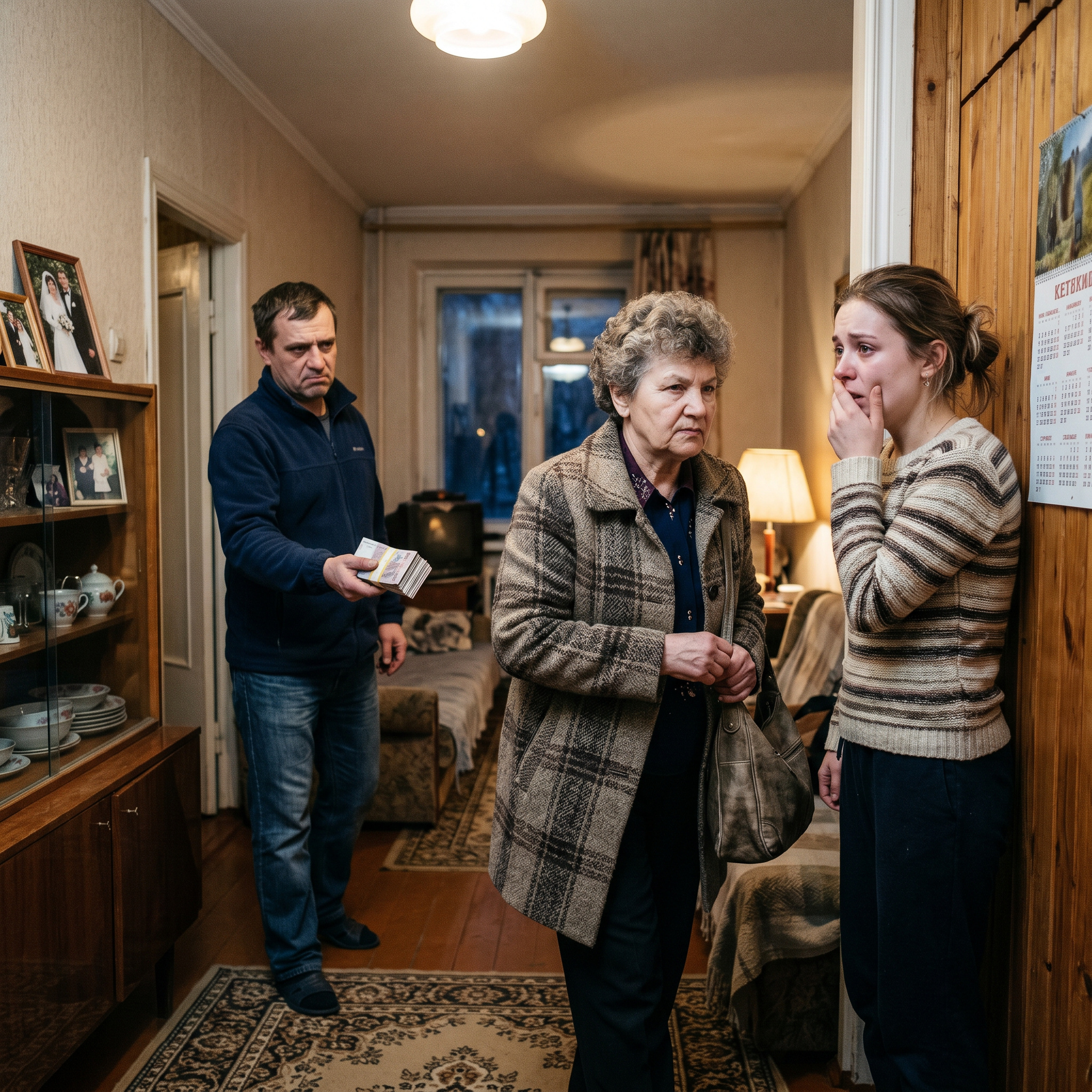 – Ми за грошима! – оголосила мама Віктора. – За якими? – Як за якими? Які ми вам на весілля давали! Вам же дарували! Ось і поверніть борги! – не зважаючи на невістки, жінка пройшла до кімнати, звідки вийшов Віктор з уже готовою пачкою грошей.
